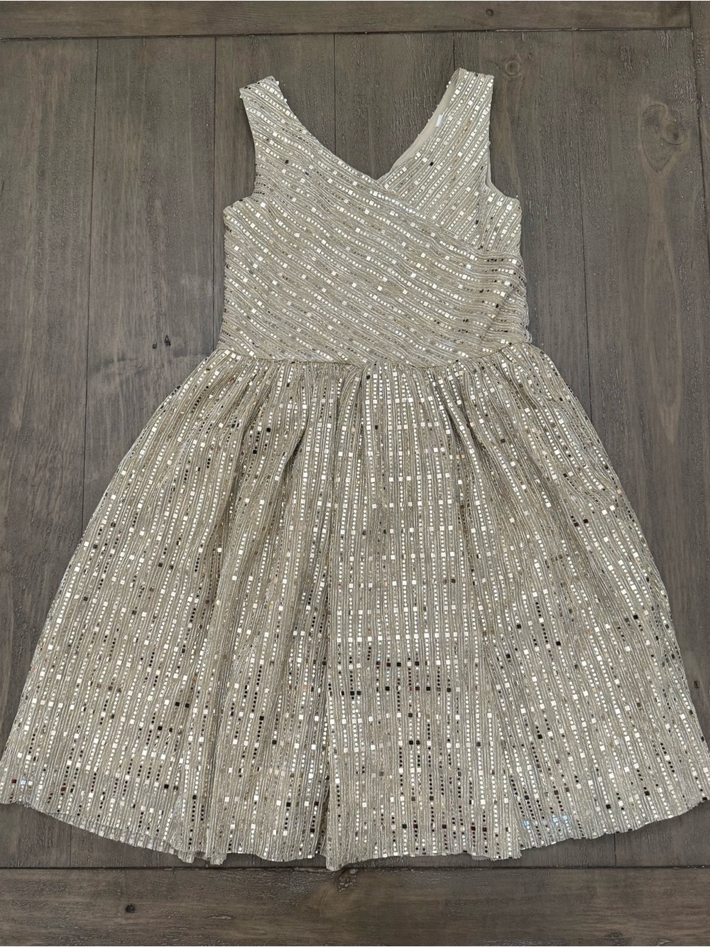 Girls Gold Sequin Party Dress